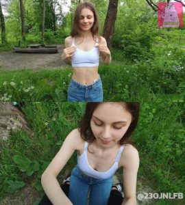 >HiYouth พักดื่มน้ำกลางป่า Cute Stepsister teases with her boobs outdoor